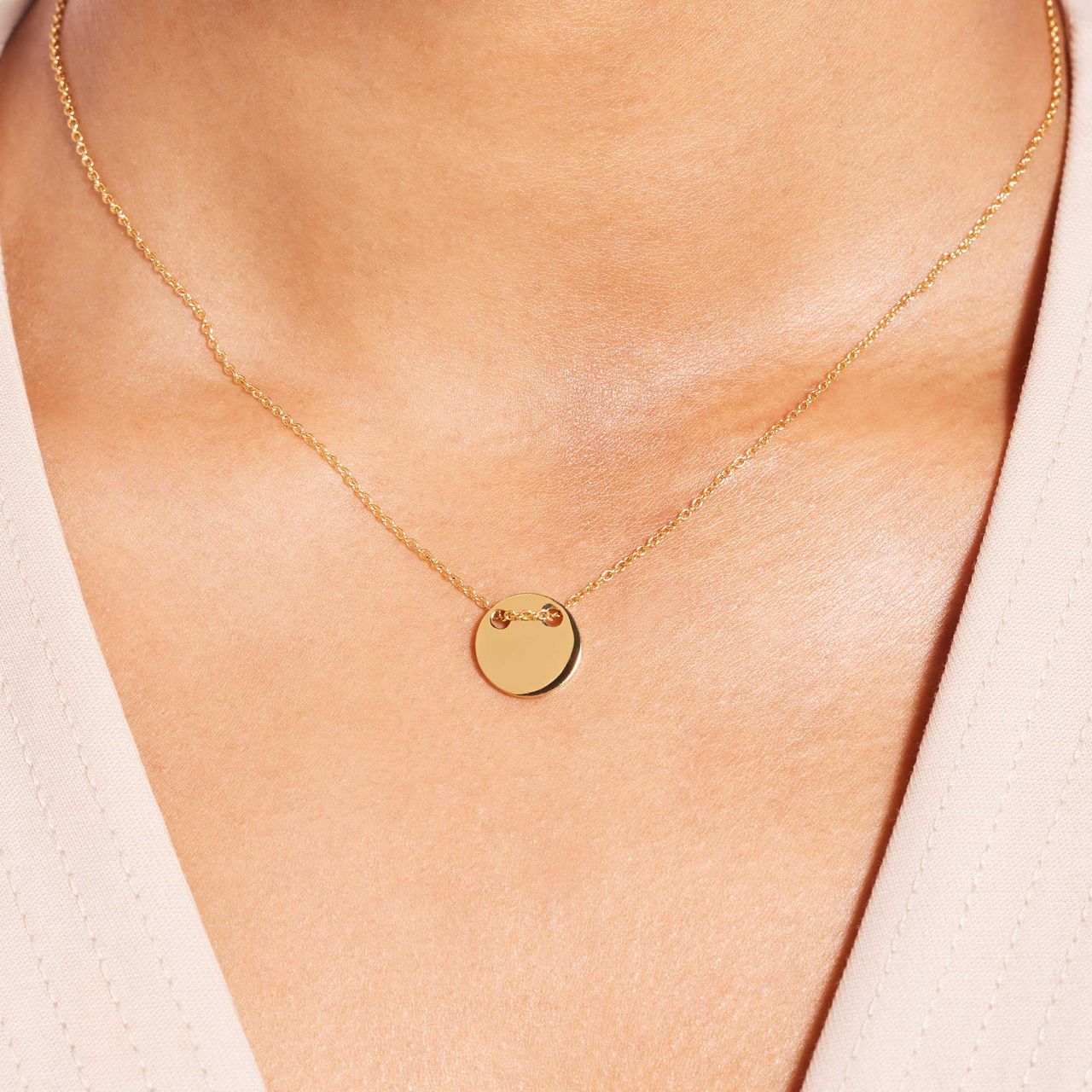 Gerecycleerd stalen goldplated ketting met munt hanger