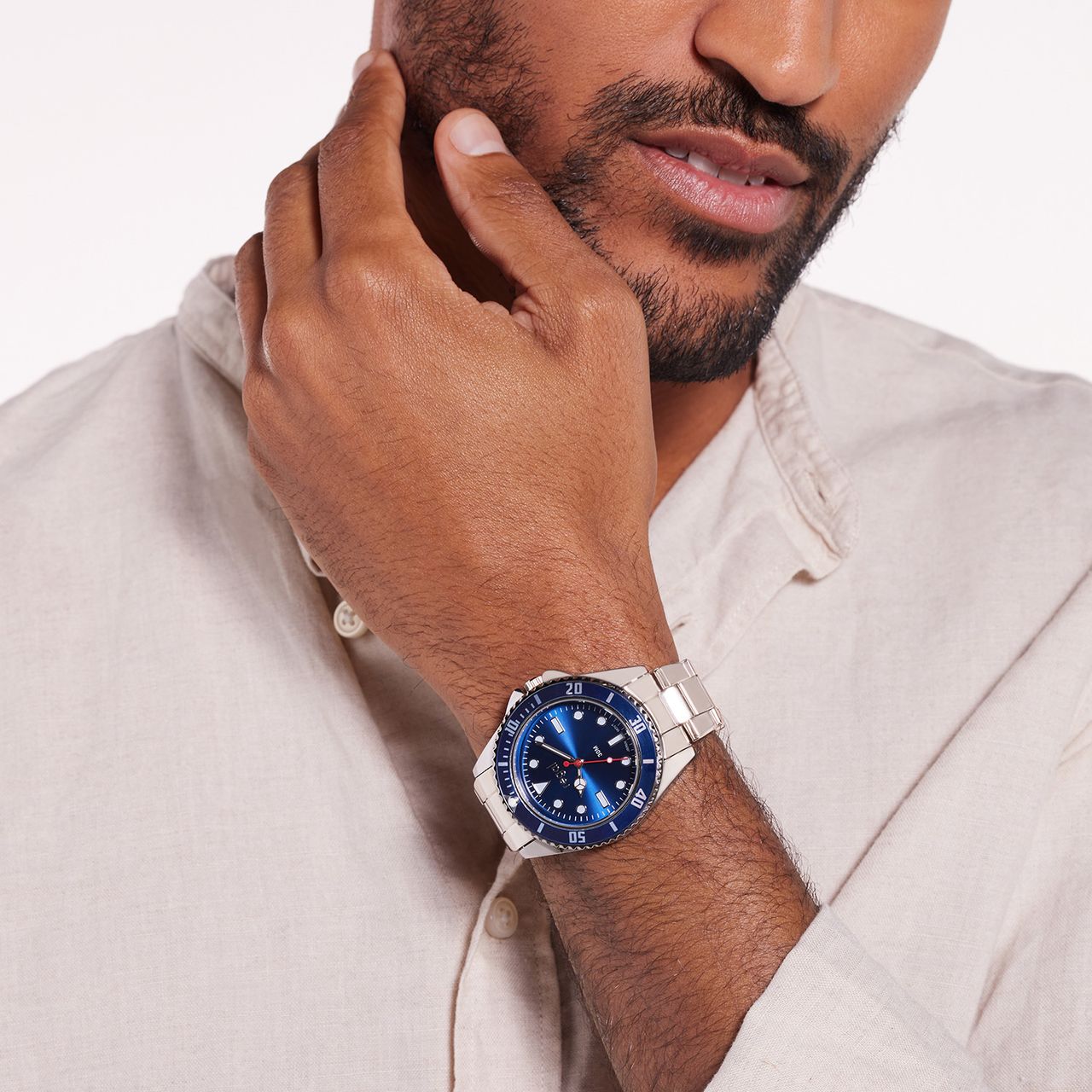 Regal herenhorloge met stalen band