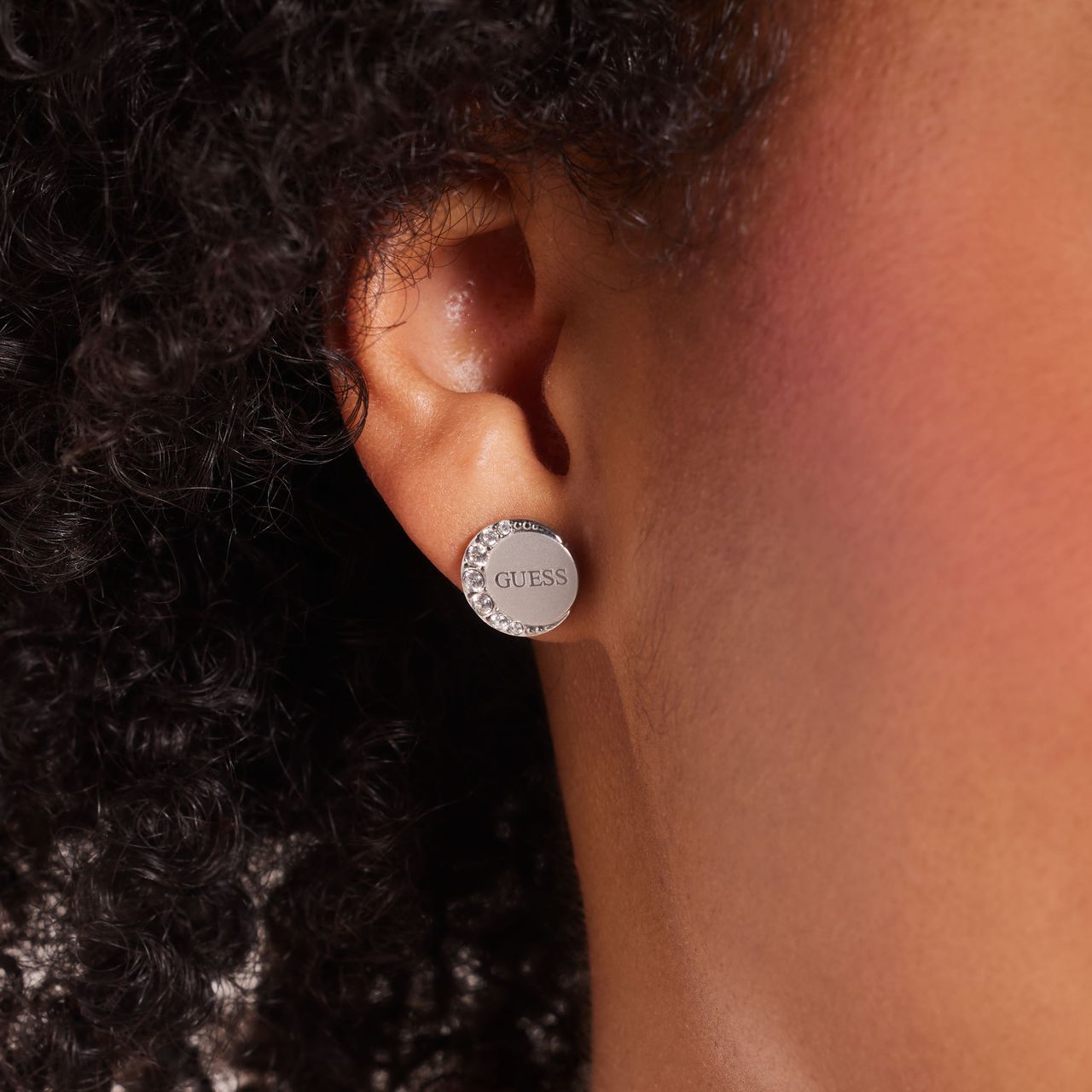 Guess stainless steel oorknoppen MOON PHASES