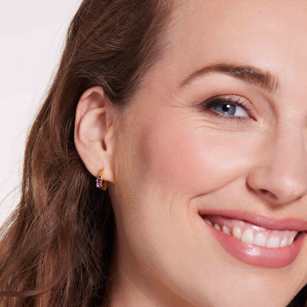 Stalen goldplated oorringen met zirkonia voor dames