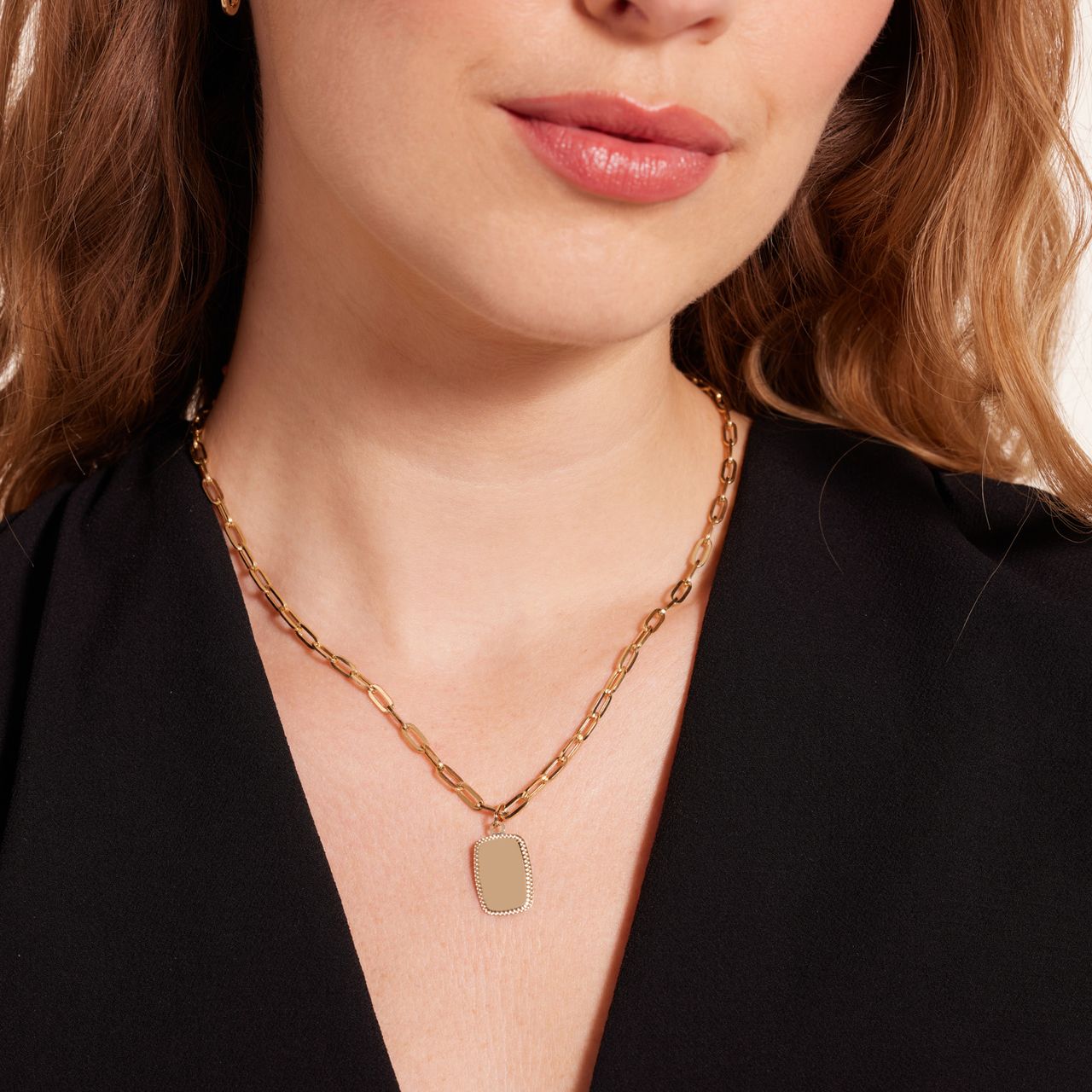 9 Karaat hanger rechthoekige graveerplaat