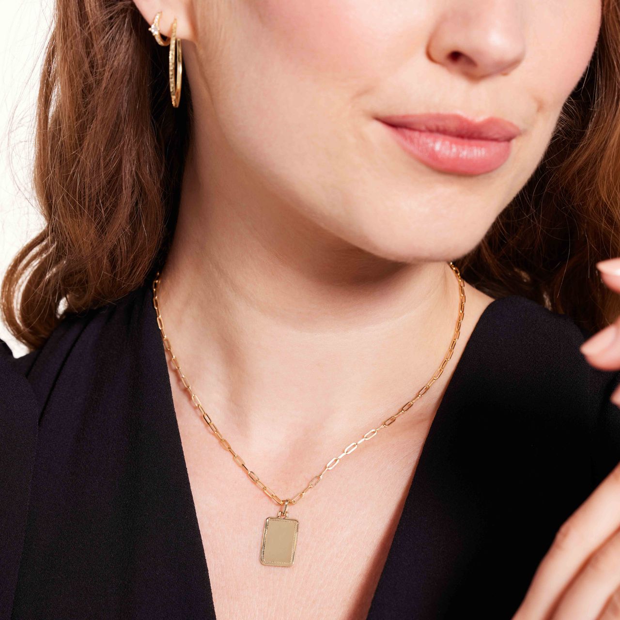9 Karaat hanger rechthoekige graveerplaat