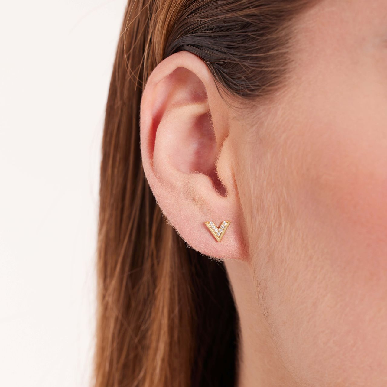 Zilveren goldplated oorknoppen met zirkonia voor dames