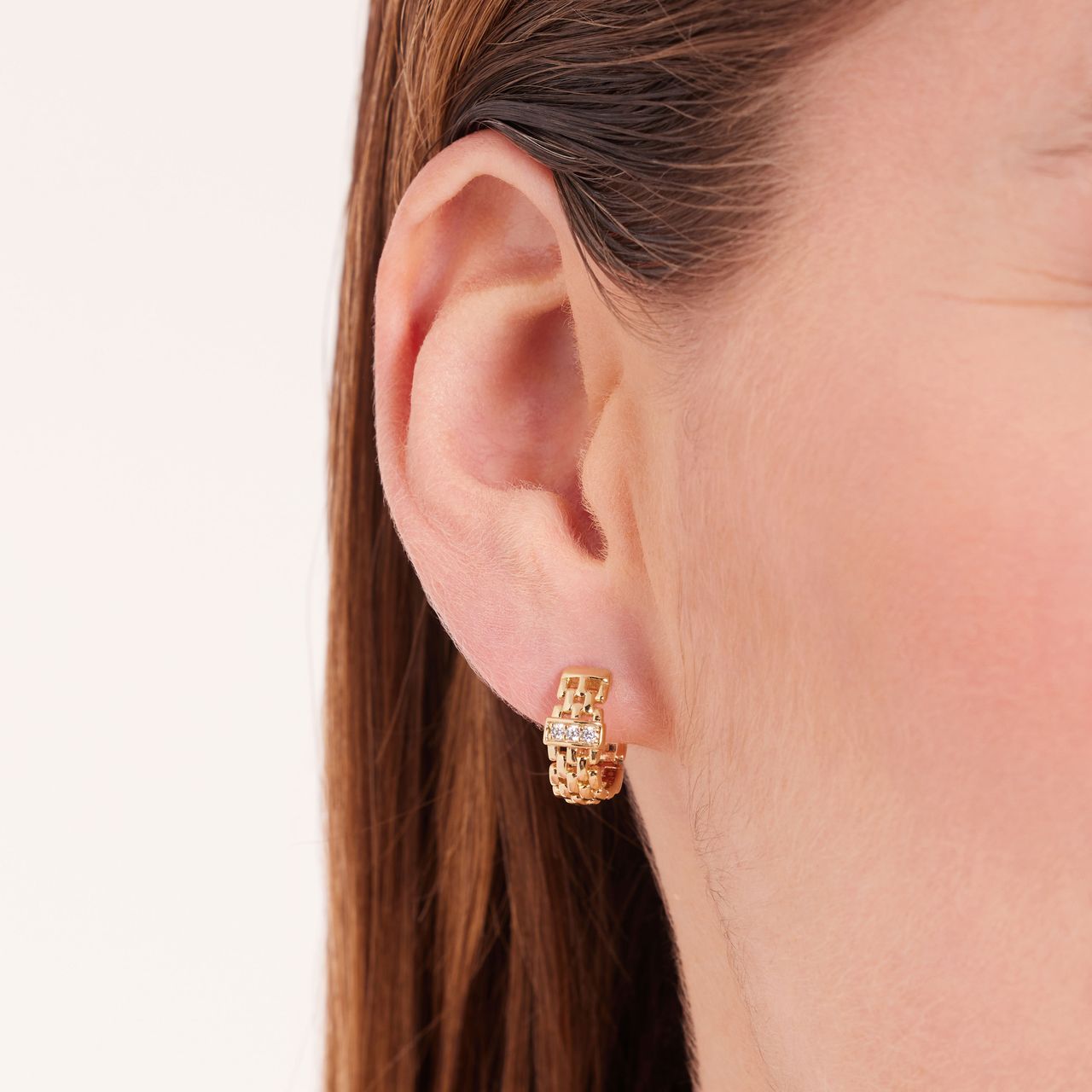 Zilveren goldplated oorringen zirkonia