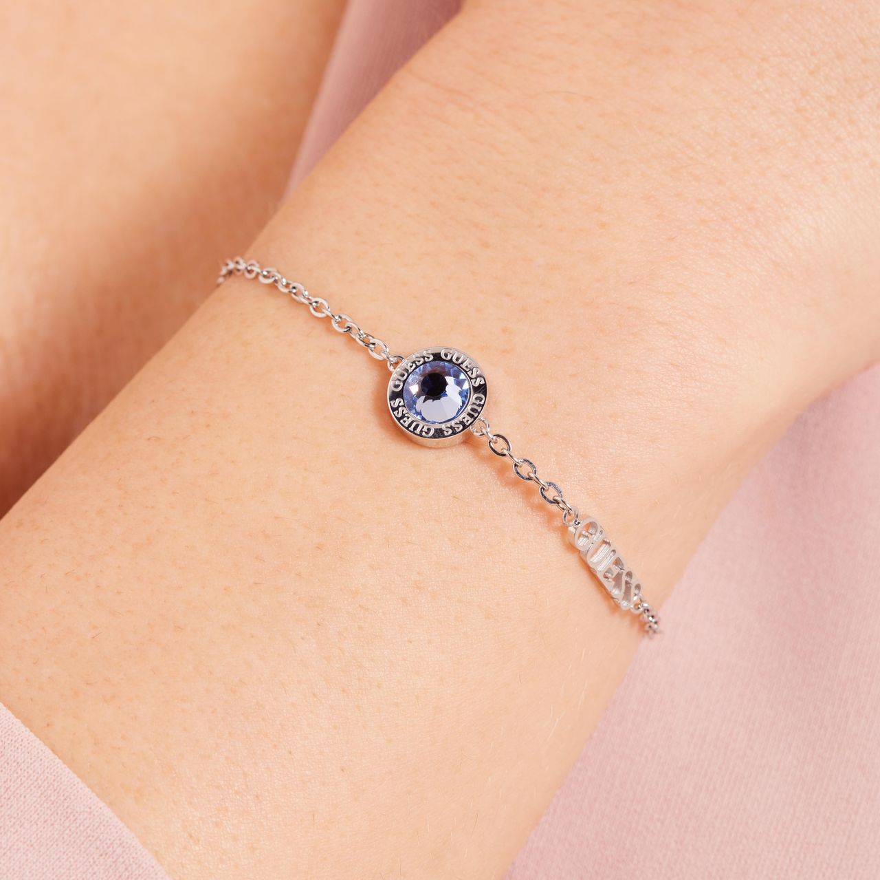 Guess stalen armband COLOR MY DAY sapphire