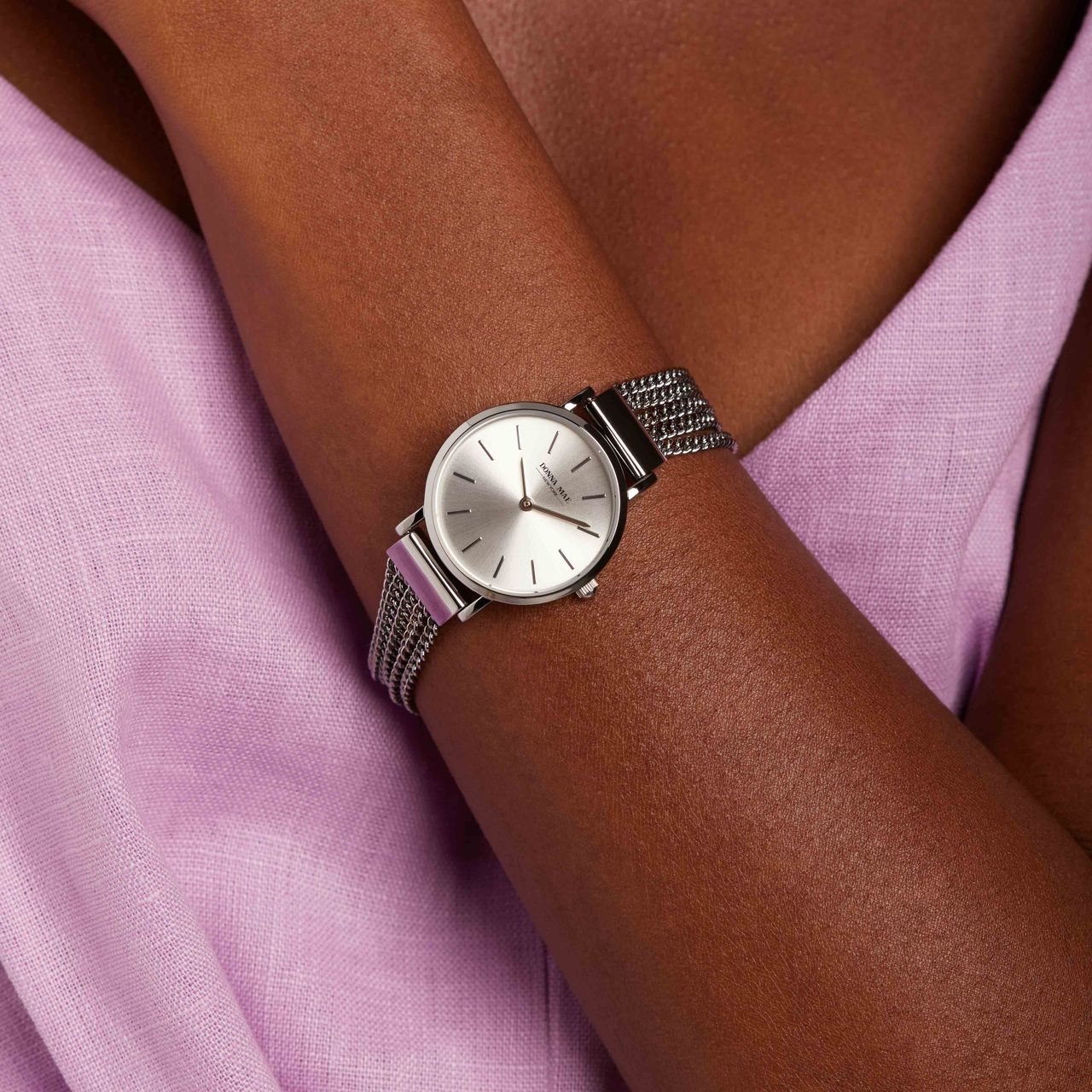 Donna Mae Armbanduhr mit Armband aus Edelstahl
