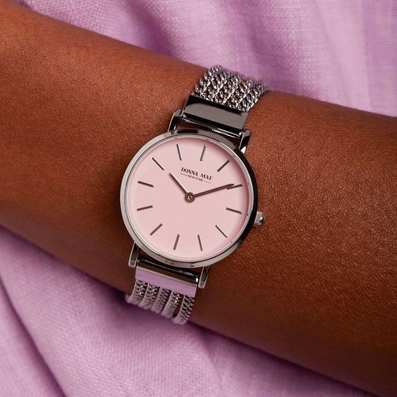 Donna Mae Armbanduhr mit Armband aus Edelstahl