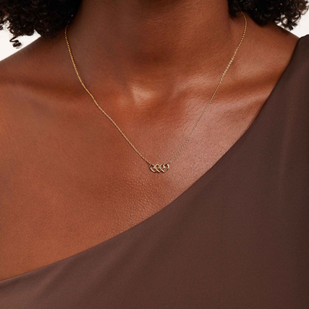 Zilveren goldplated ketting 3hartjes