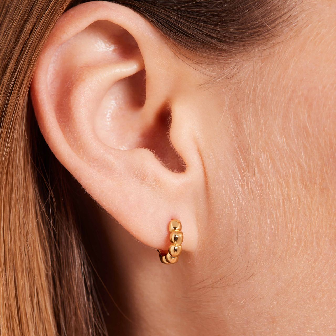 Zilveren goldplated oorringen bol voor dames