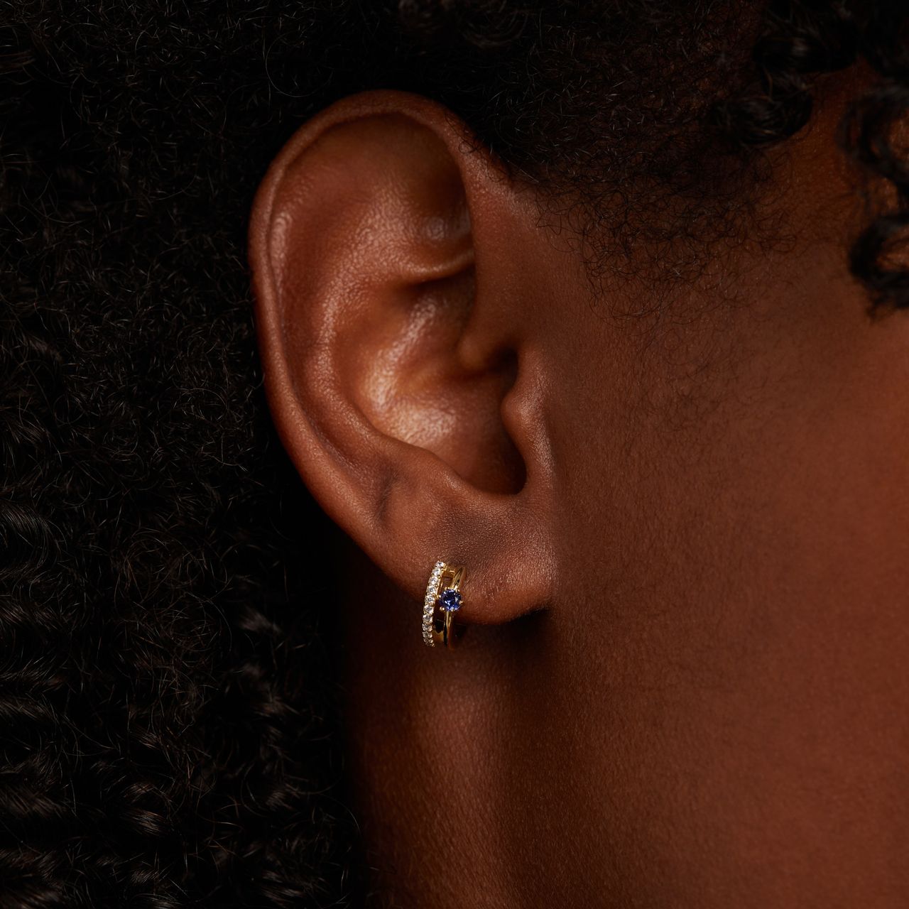 Zilveren goldplated oorringen met zirkonia voor dames