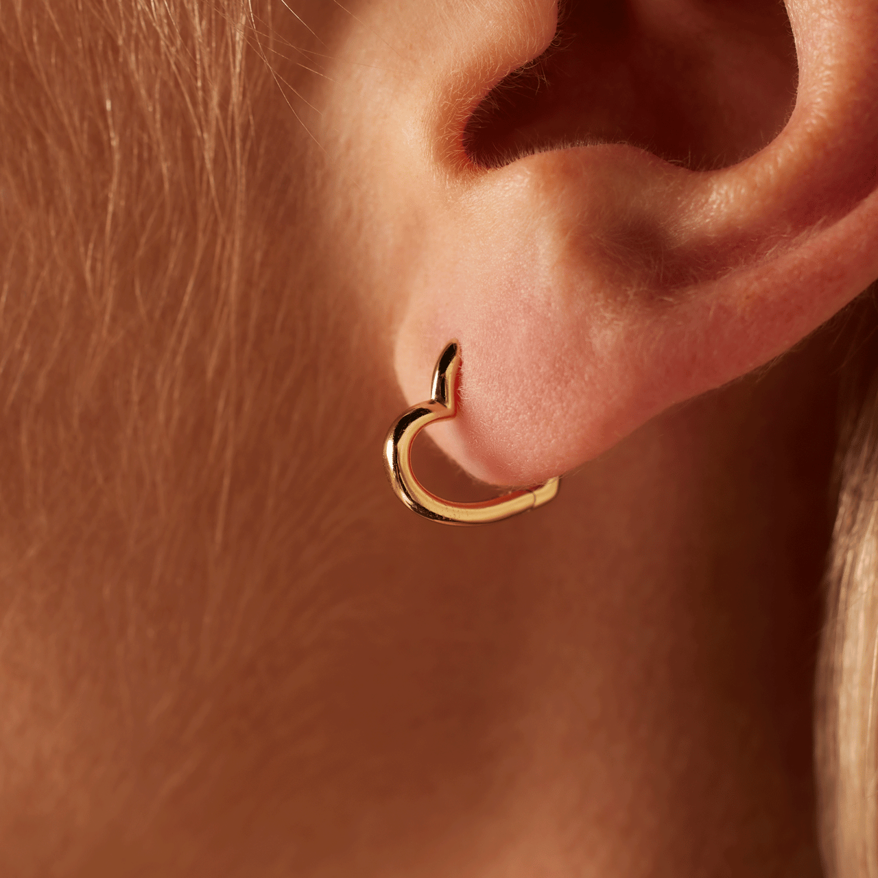 Zilveren goldplated oorringen hart voor dames