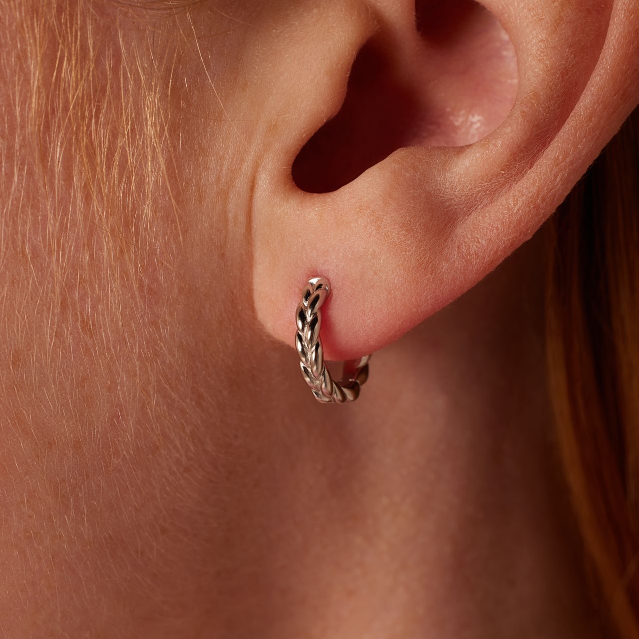Ohrringe, 925er Silber, Geflecht