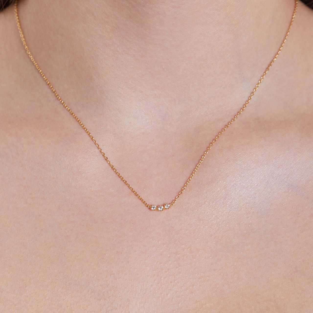 Zilveren goldplated ketting met hanger met zirkonia voor dames