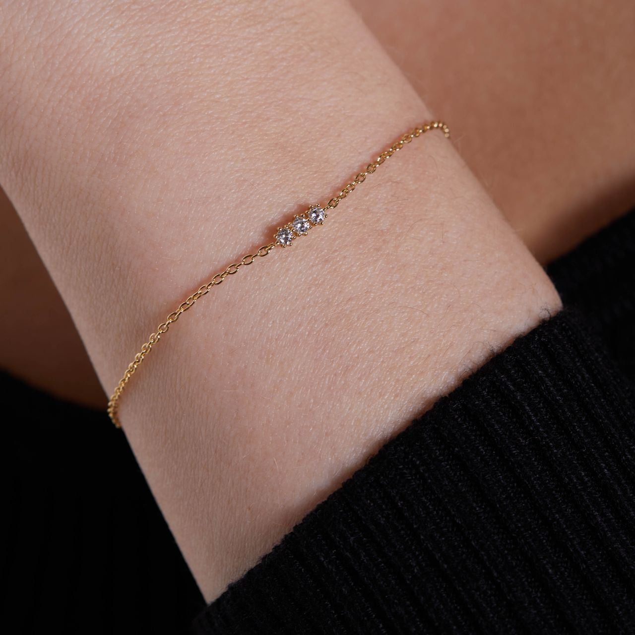 Goldplattiertes Armband aus 925er Silber mit Zirkonia