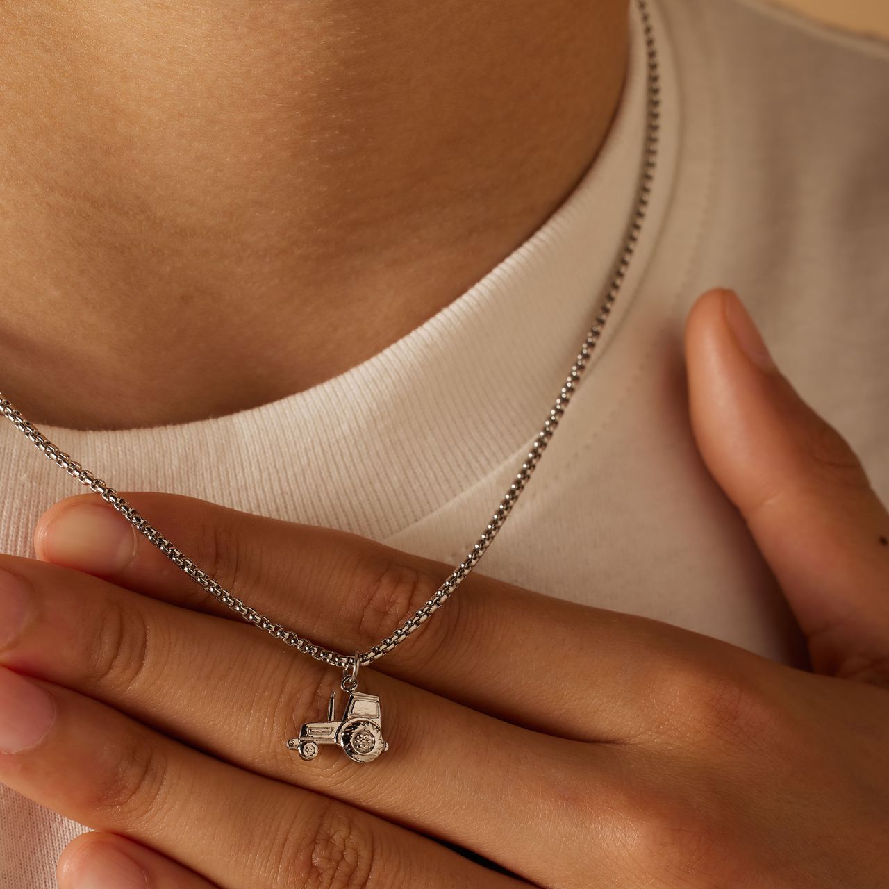 Stainless steel ketting met hanger tractor