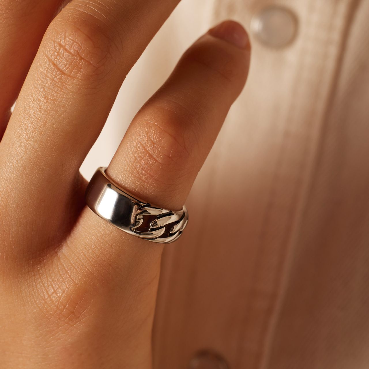 Stainless steel ring fantasie
