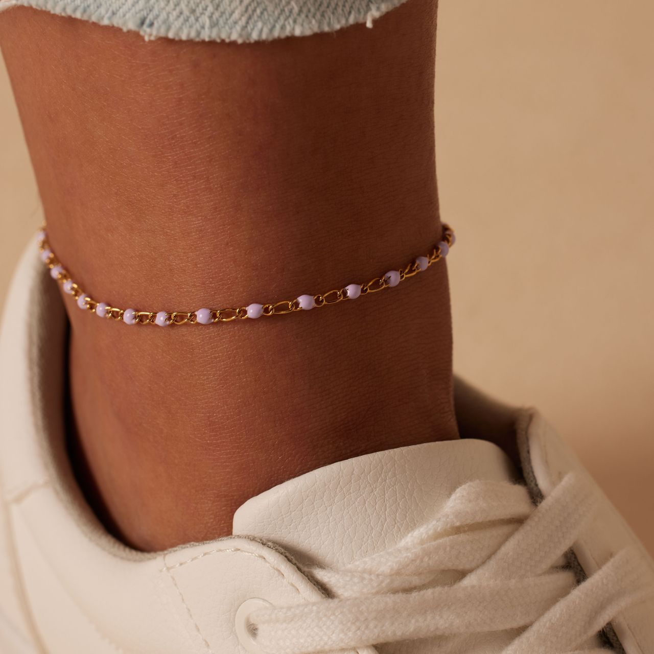 Stainless steel goldplated enkelbandje voor dames