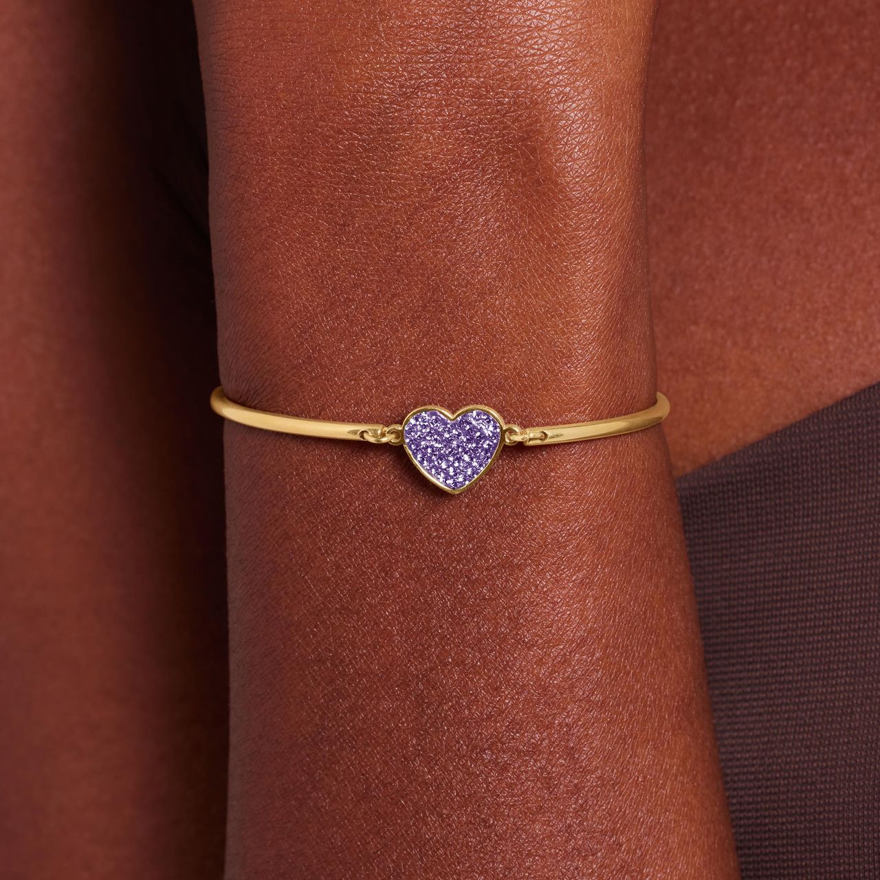 Stalen goldplated fantasiearmband met hanger hart met kristal voor dames
