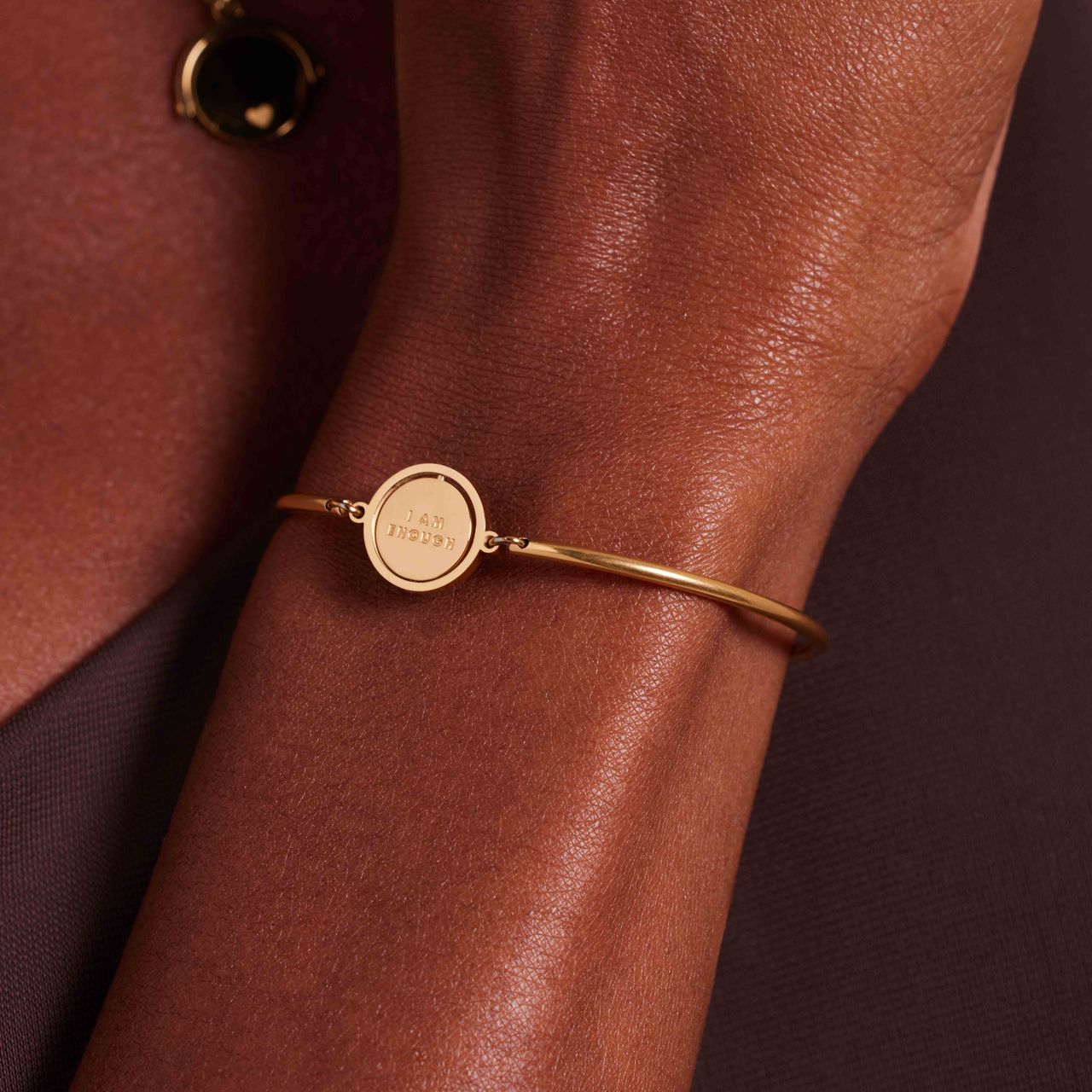 Stainless steel goldplated armband met I am enough