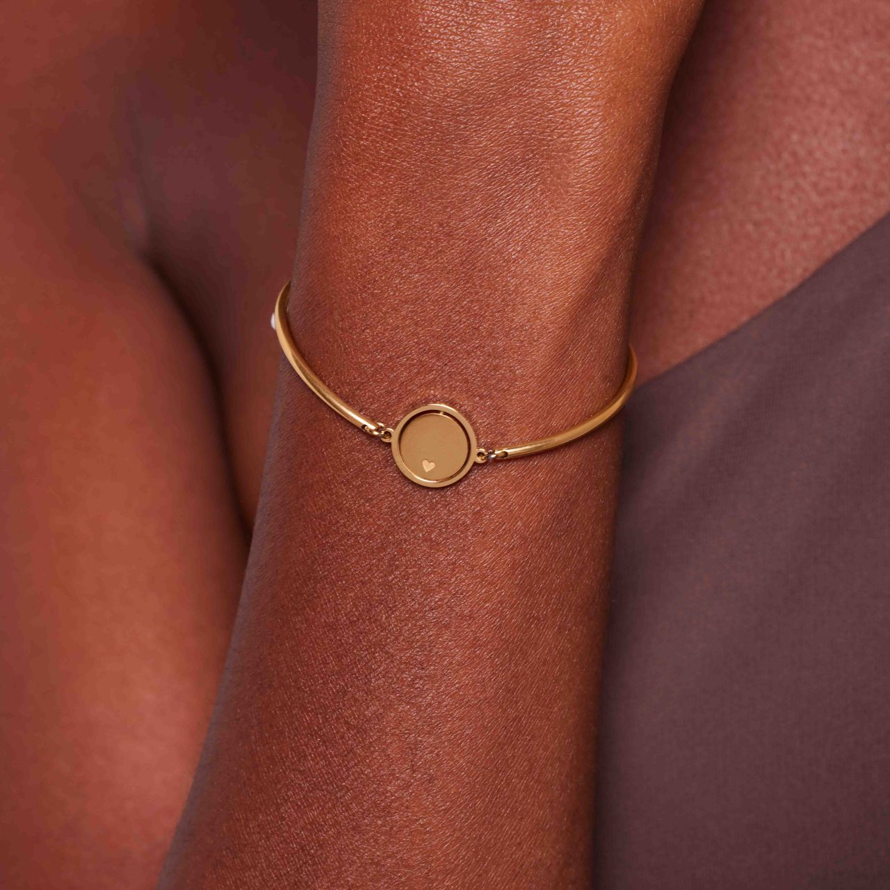 Stainless steel goldplated fantasiearmband munt voor dames