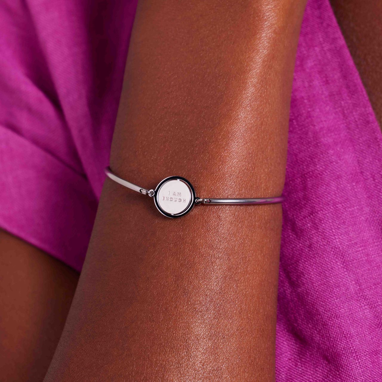 Stainless steel armband met I am enough