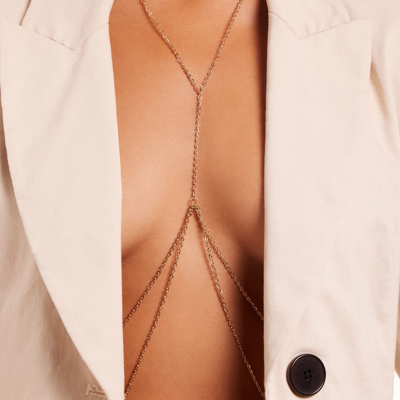 Bijoux goudkleurige bodychain voor dames