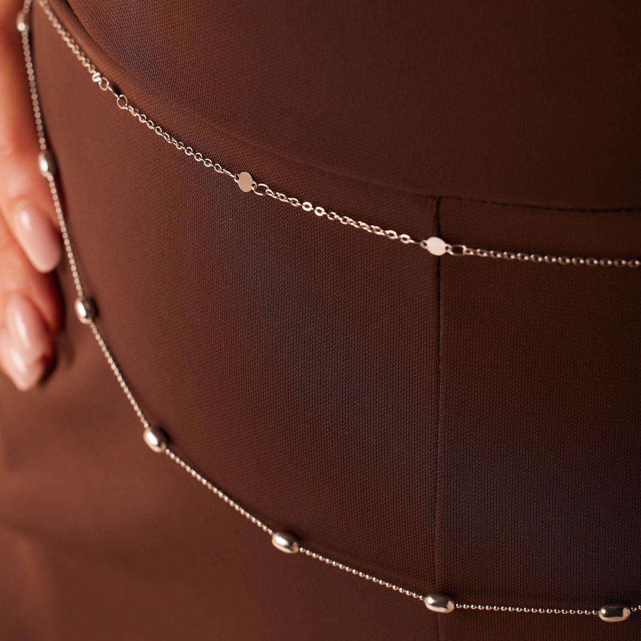 Bdoy Chain aus Edelstahl, zweifach, mit Plättchen
