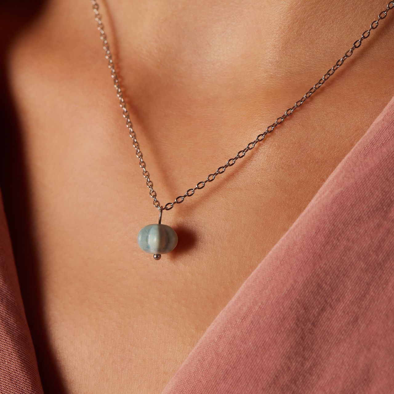 Stainless steel ketting met pompoen voor dames