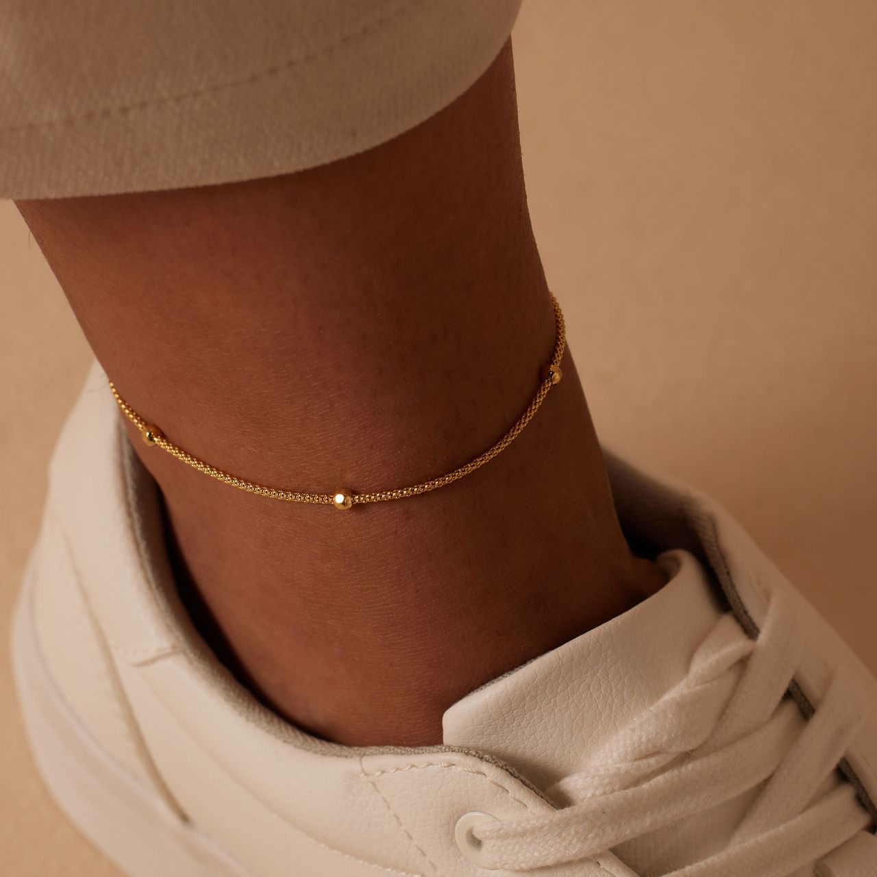 Zilveren goldplated enkelbandje voor dames