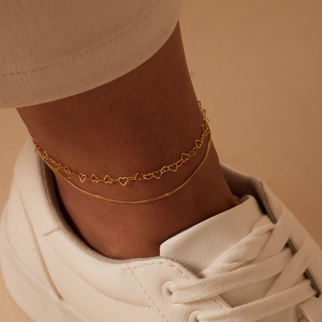 Zilveren goldplated enkelbandje voor dames