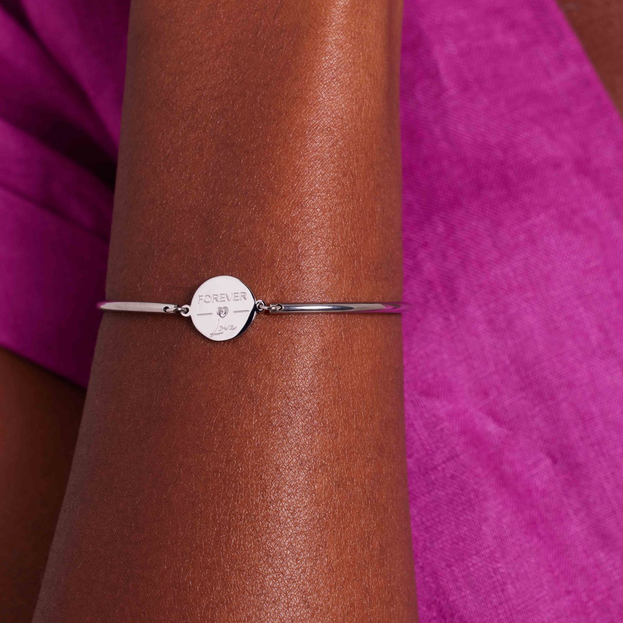 Stainless steel armband forever love