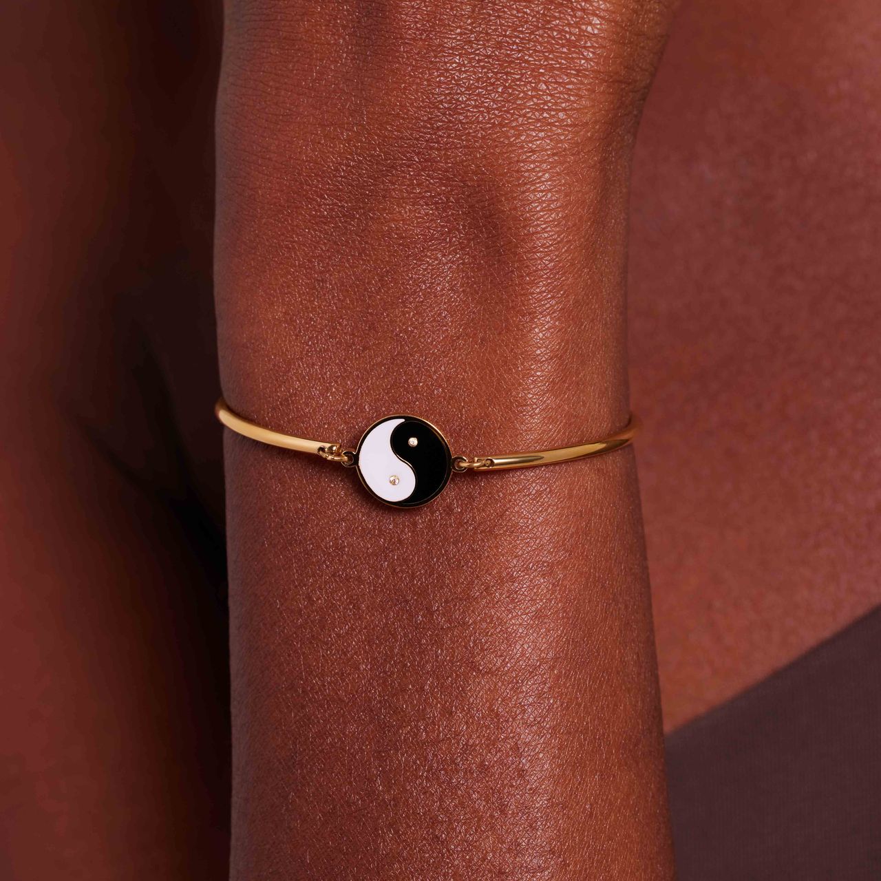Halskette aus Edelstahl, vergoldet, mit Yin- und Yang-Symbol