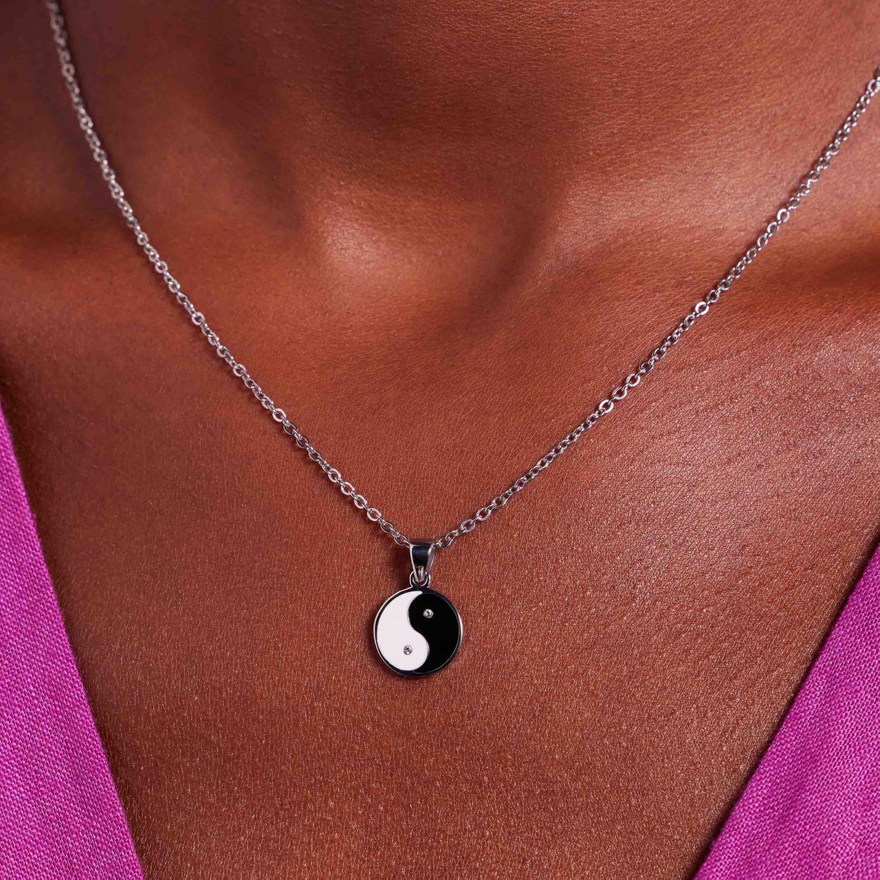 LivLiv stainless steel ketting met ying yang voor dames