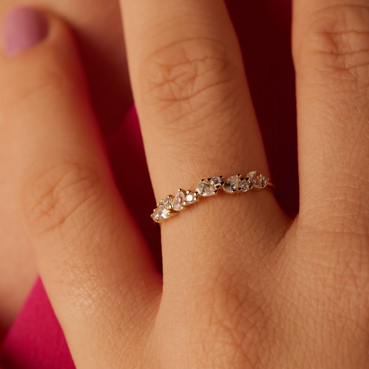 Vergoldete Silberner Ring Zirkonia