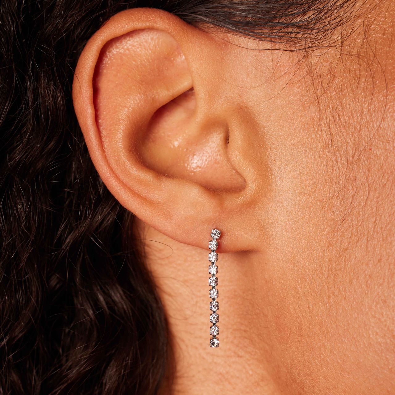 Stainless steel tennisoorbellen met stras