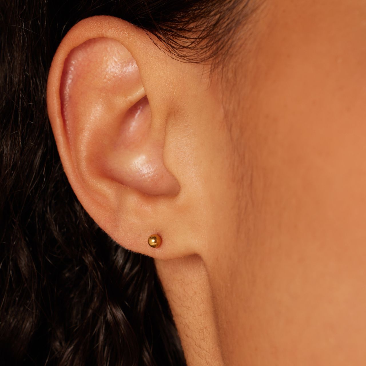 Stainless steel goldplated oorknoppen 3mm