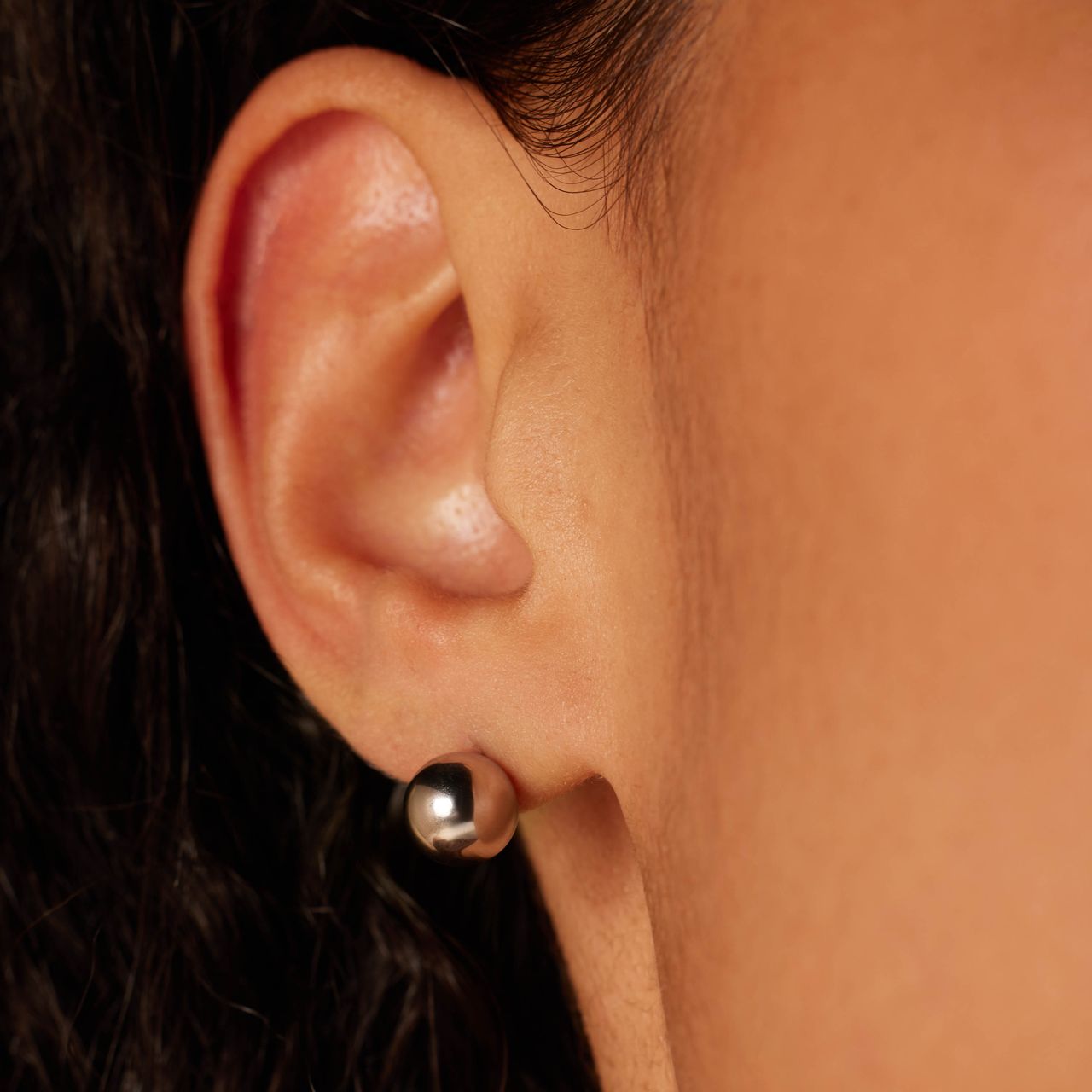 Edelstahlohrringe, Kugel, 8mm