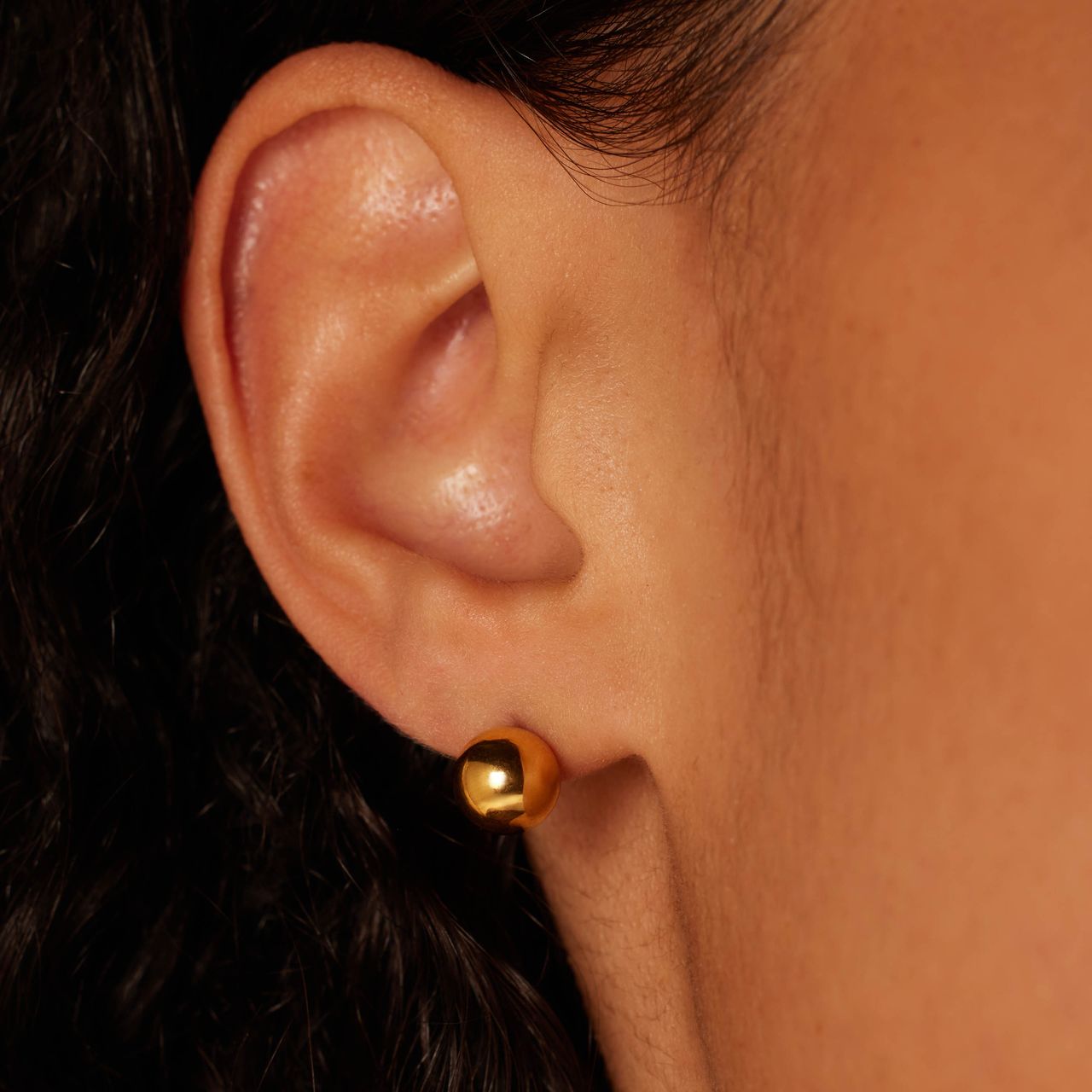 Stainless steel goldplated oorknoppen 8mm