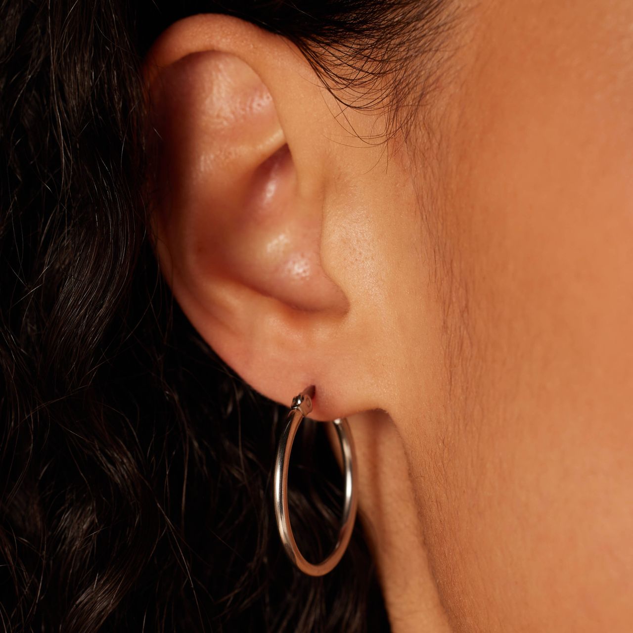 Stainless steel oorringen 25mm voor dames