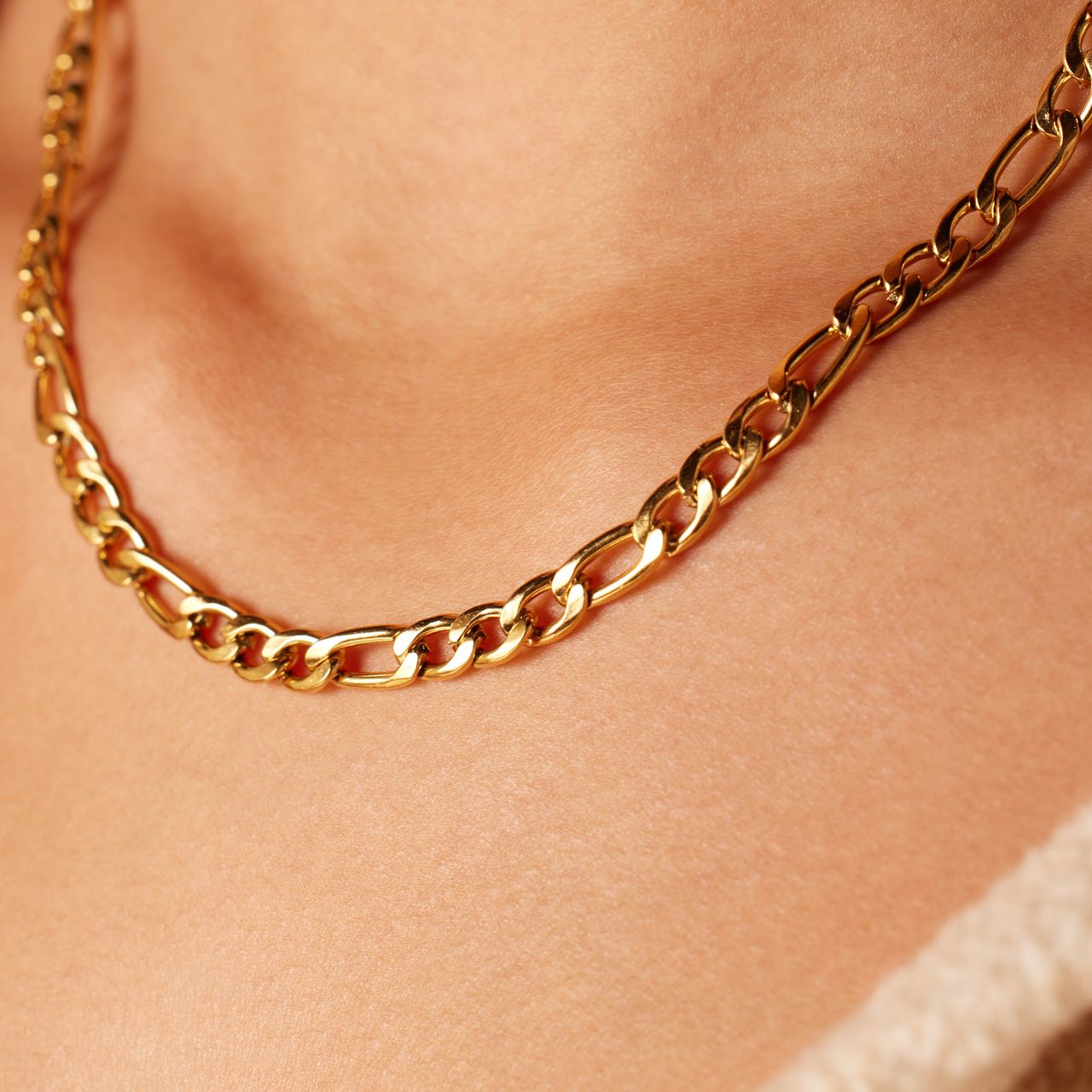 Stalen goldplated schakelketting 5mm
