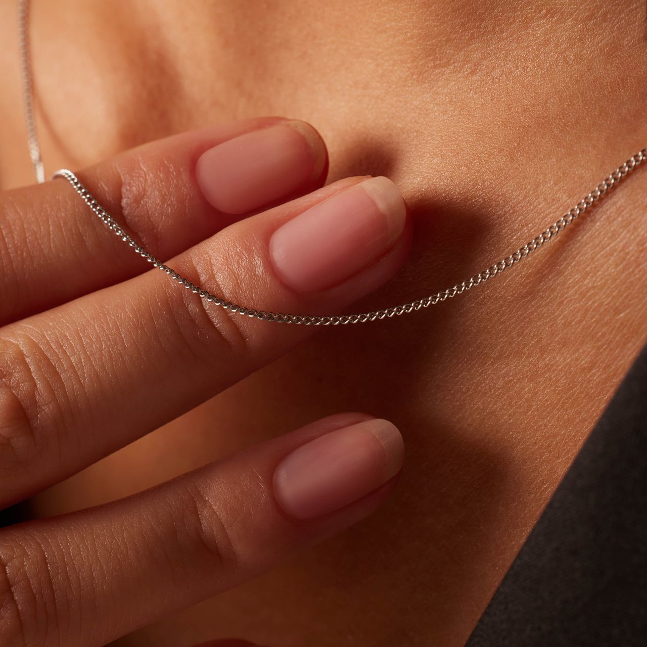 Stalen schakelketting 1mm voor dames