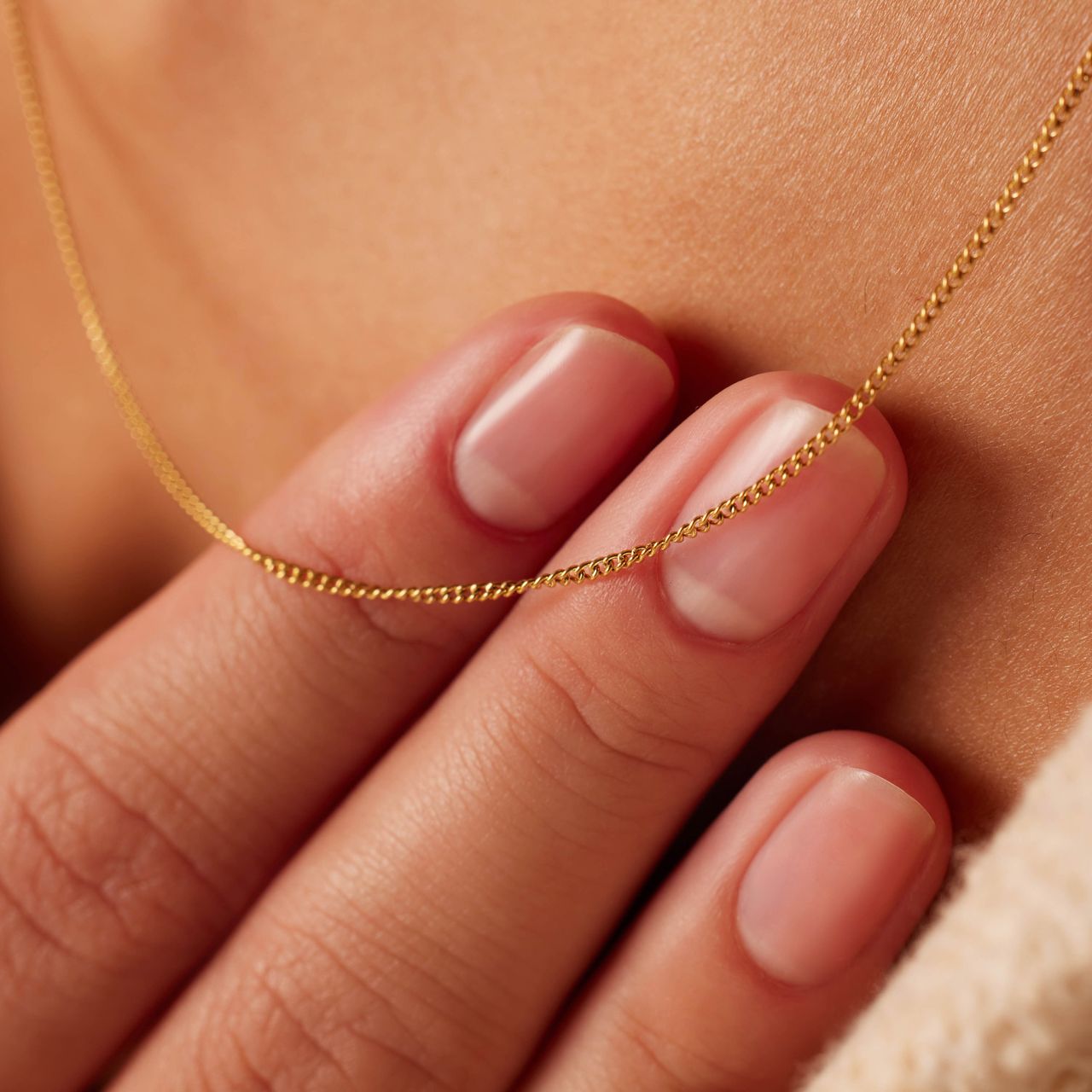 Stalen goldplated ketting gourmet 1mm