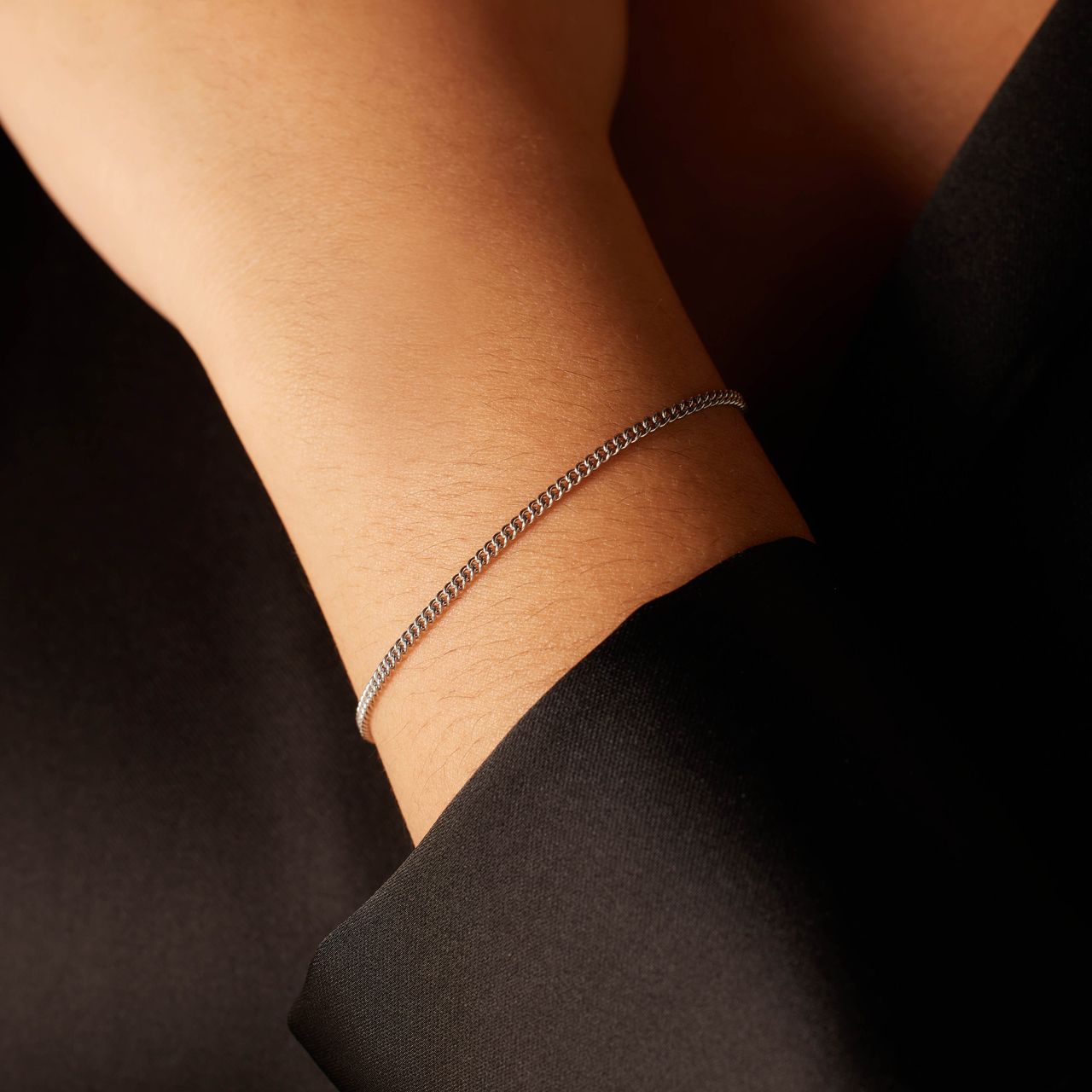 Armband mit Gourmet-Glied aus Edelstahl, 1 mm
