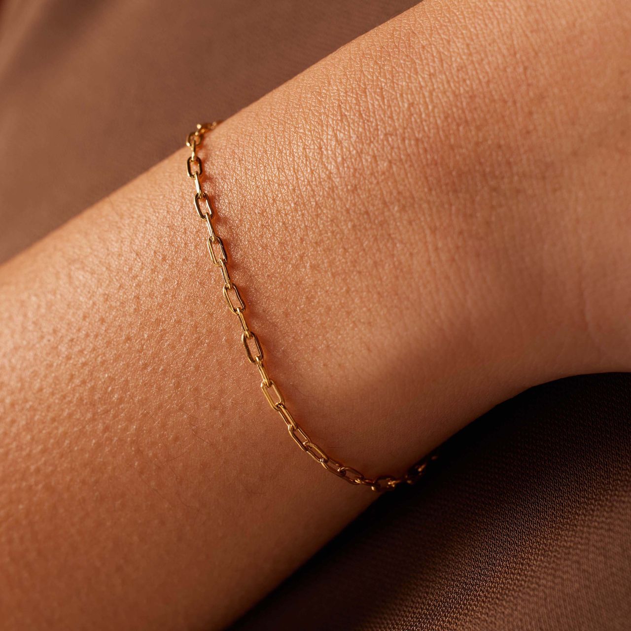 Armband aus Edelstahl, vergoldet, mit Closed-Glied 2mm