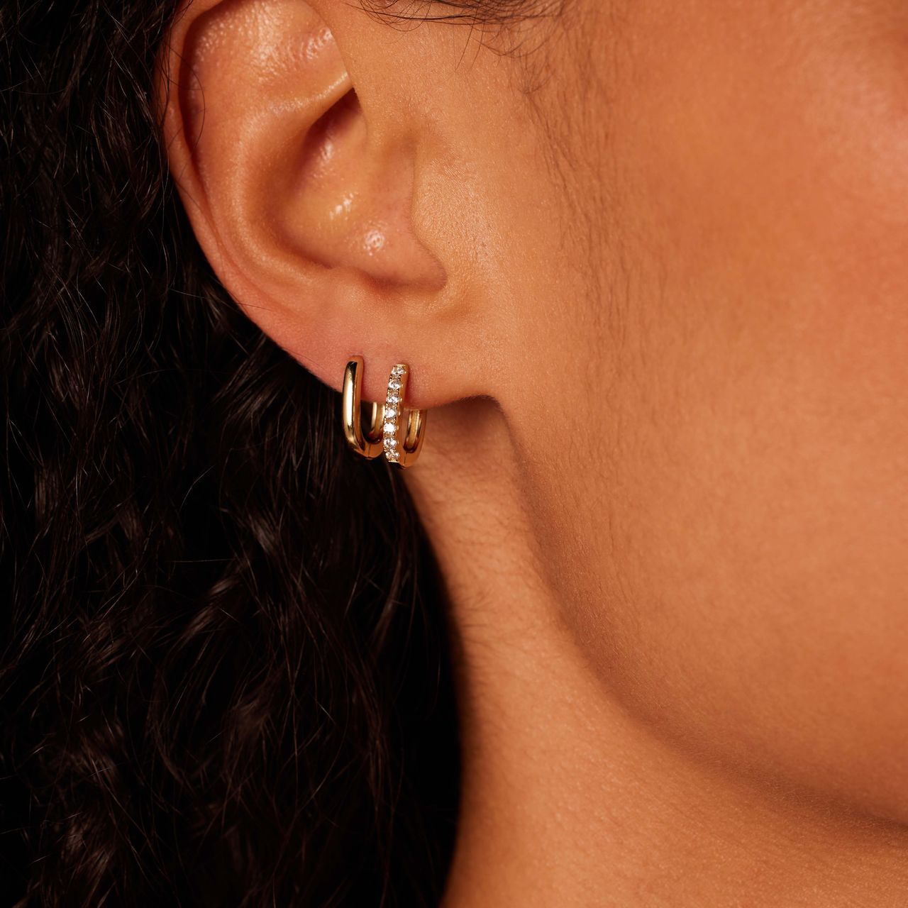 Zilveren goldplated sieradenset met zirkonia voor dames