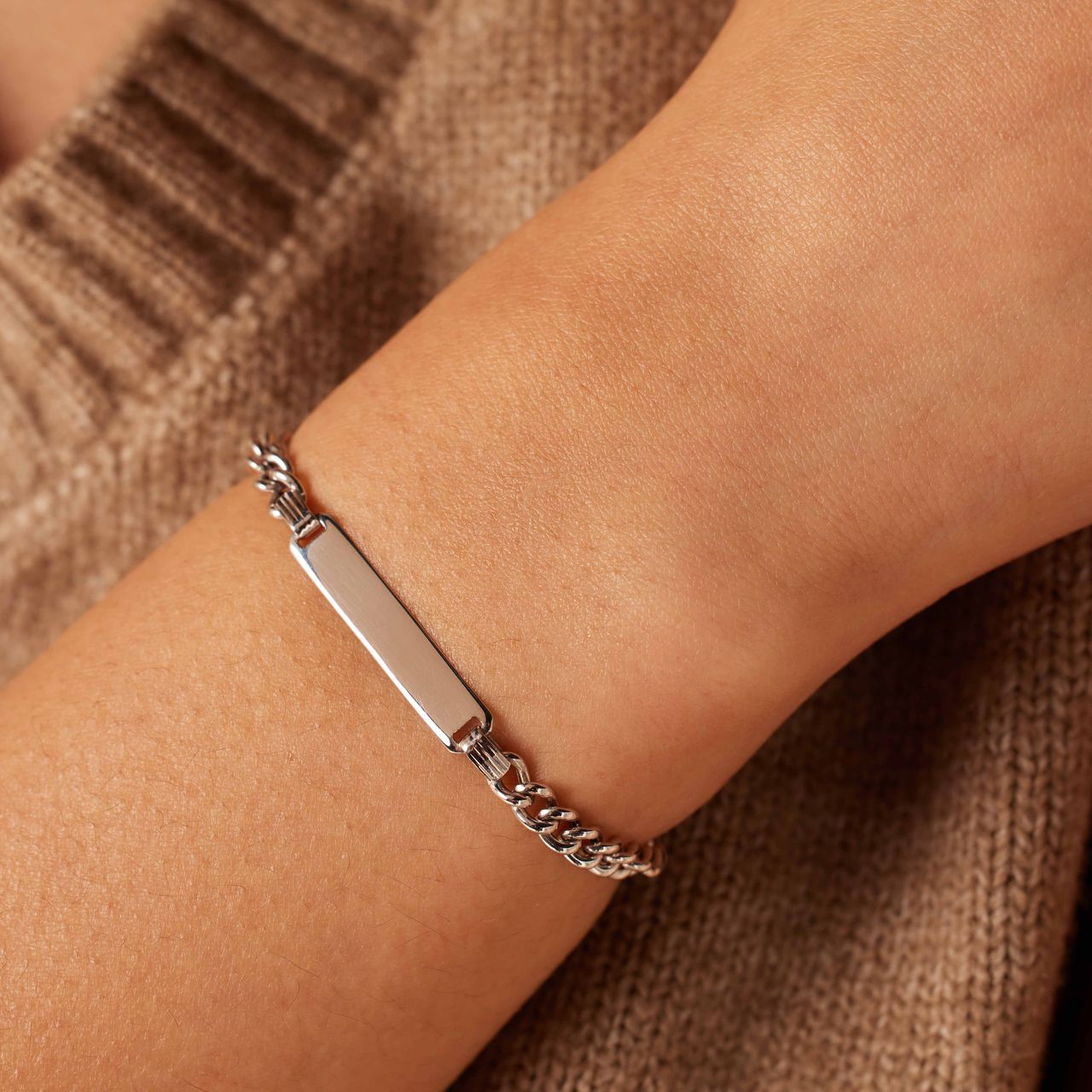 Plattenarmband aus 925er Silber