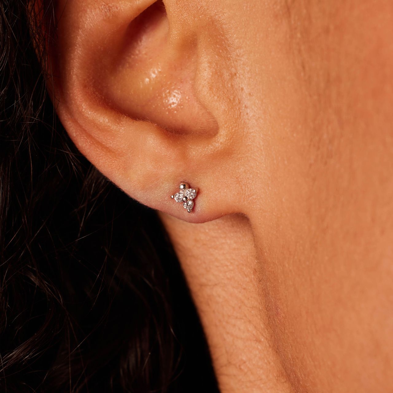 Ohrstecker, 925 Silber, 3 Zirkonia