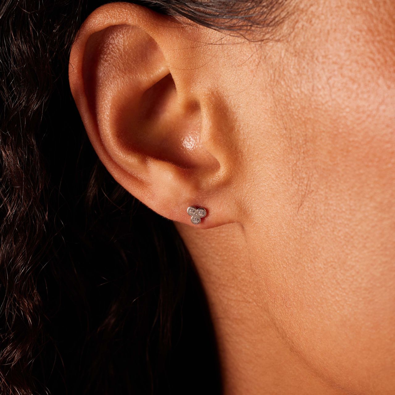 Ohrstecker, 925 Silber, 3 Zirkonia
