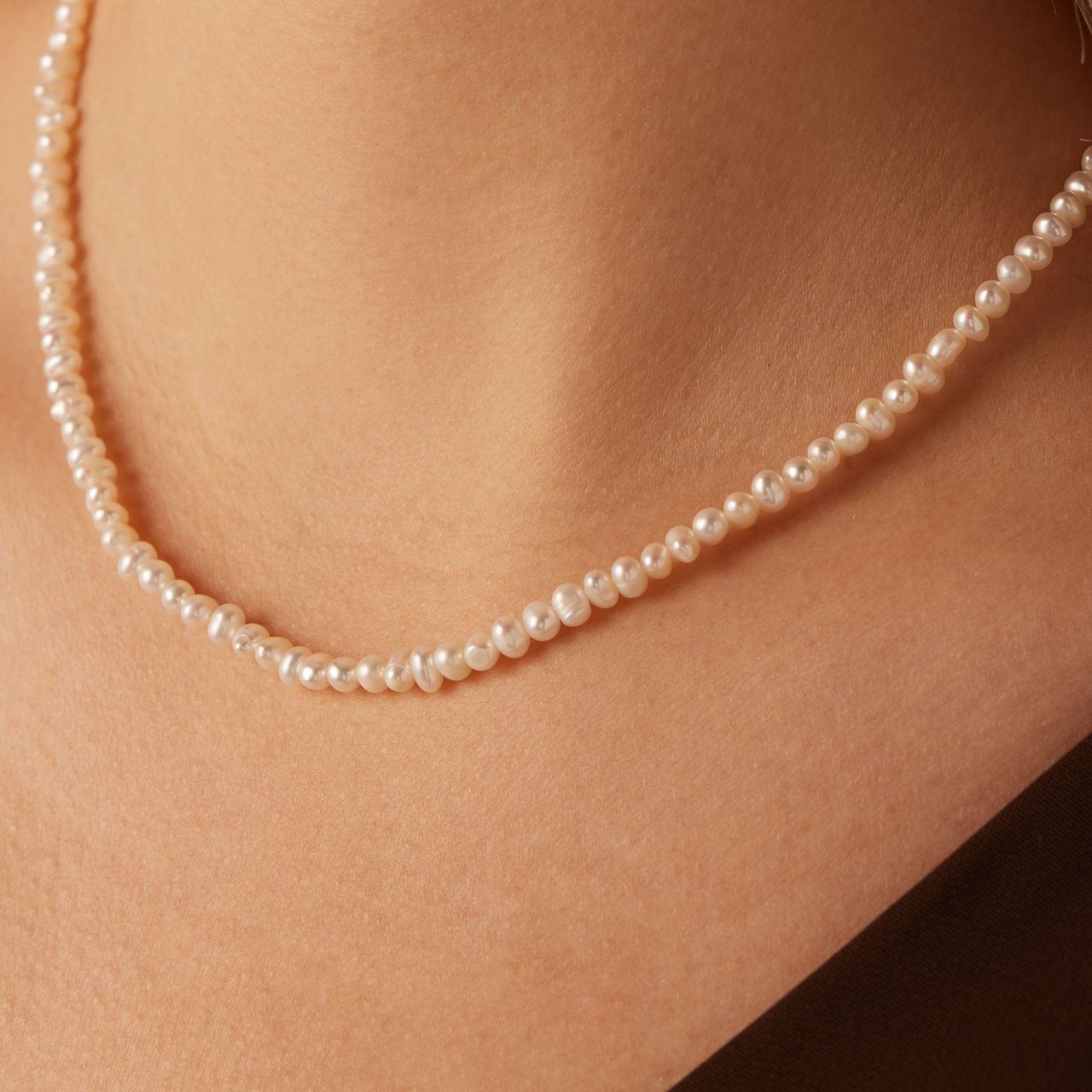 Zilveren parelketting met parel voor dames