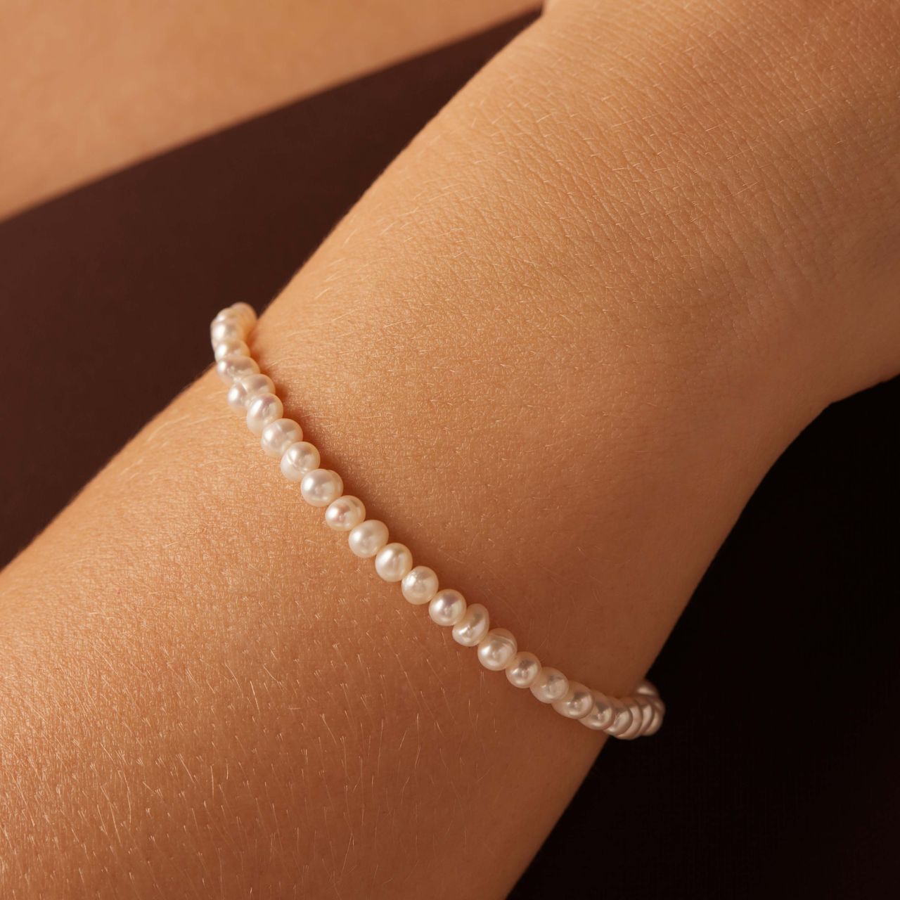 Armband aus 925er Silber, vergoldet, Süßwasserperle